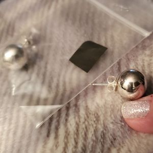 Silver stud earrings